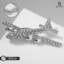 Armor brooch is soaring, white color in silver