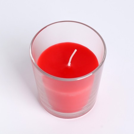 Candle in a smooth glass flavored "Sweet Raspberry", 8.5 cm-2