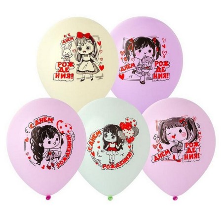 Shar Latex 12 "" From Druk ", a set of 5 pcs. Mix