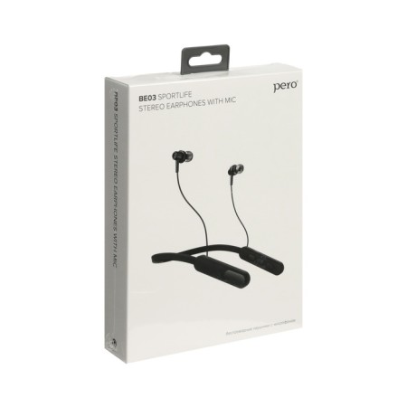 Headphones Pero Be03 Sportlife, wireless, vacuum, microphone, 200 mam, up to 20 hours, gray-2