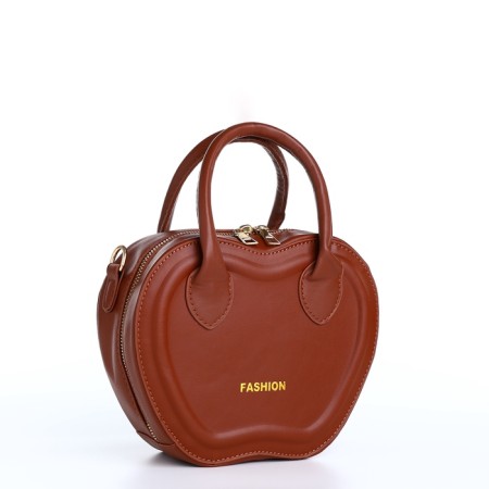 Bag Women's Cross-Bodi with a zipper, brown color-5