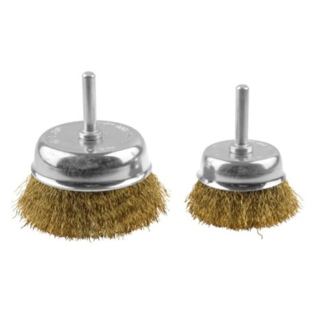 A set of brushes for a bison drill 3531-H2_z02, "cup", twisted, steel, 0.3 mm, 50/75 mm, 2 pcs.