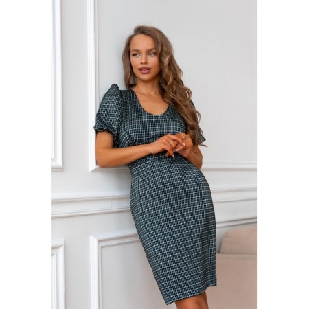 Women's dress, size 42, dark green-green color 5606-3
