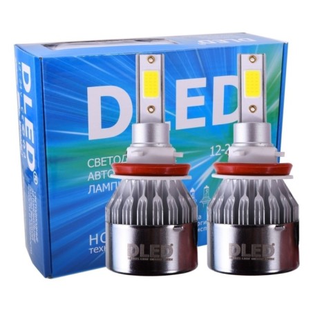 LED lamp DLED H11, C6 Original, 12V, 6500K, in a set 2 pcs