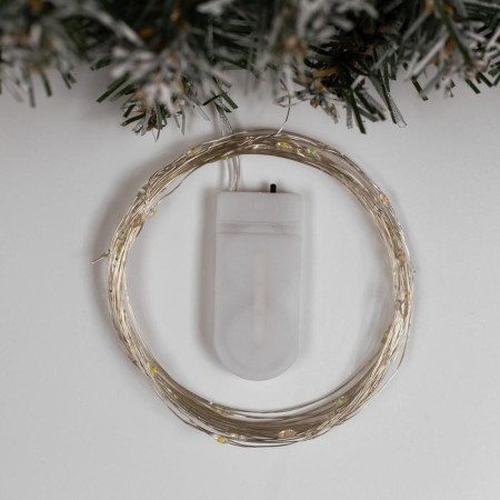 Garland "thread" 5 m Rosa, IP20, silver thread, 50 LED, glow of multi, CR2032x2-1