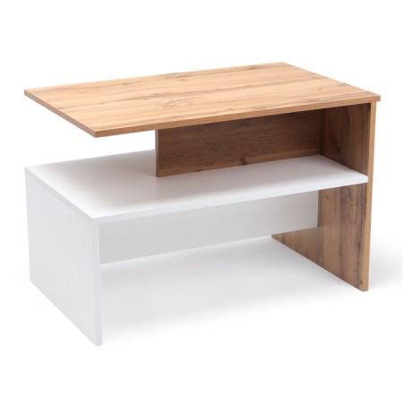 Parus table, 800x500x550, white/ oak woth
