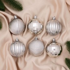 Set of balls plastic D-6 cm, 6 pcs 