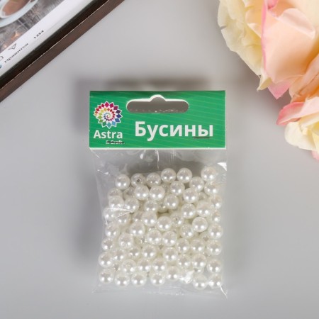 Astra beads 8 mm, set 25 grams, white-2