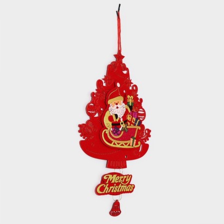 Decorative decoration (suspension) "New Year Christmas tree with Santa Claus" 40.5x25.5 cm-2