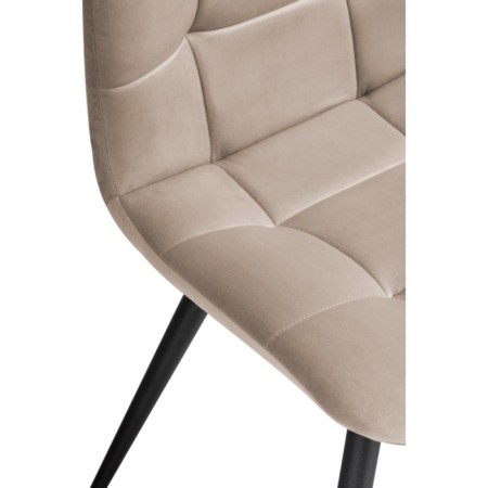 Stool on a metal frame chilli to metal/velor, black/beige 44x50x85 cm-5