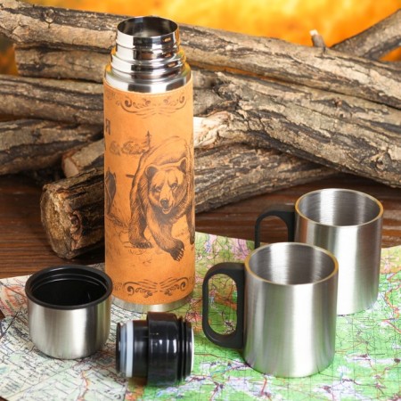 Set "Bear and Dogs", thermos 500 ml, mug 2 pcs-1