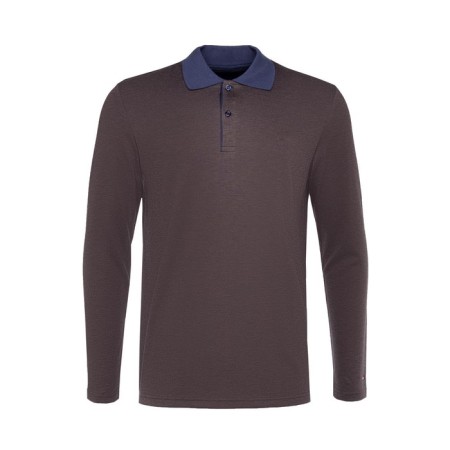 Polo male with long sleeve, brown color, size 46 (m)-5