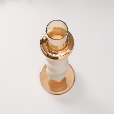 Summary Metal, plastic per 1 candle "Nega" d = 5 cm beiz with gold 10x10x29 cm-2