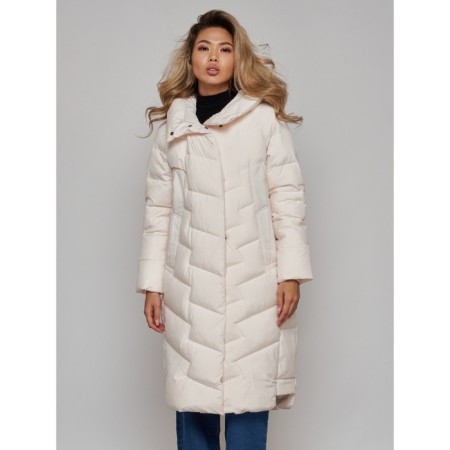 Coat insulated winter female, size 50, beige color-11