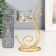 Summary metal, glass for 1 candle "bends. Balls" D-4.5 cm gold 9x6.5x15.5 cm