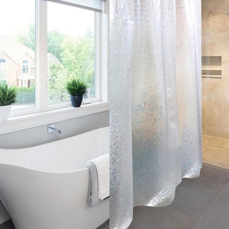 Bathroom curtains Meiwa Asteria, 182x182 cm, PVC, transparent