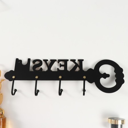 Decorative tree hooks "Key" Black, Mirror 4.5x45x15 cm-3
