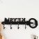Decorative tree hooks "Key" Black, Mirror 4.5x45x15 cm