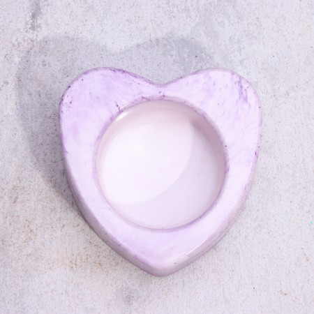 Small Climb "Small Heart. Marble" from gypsum, 7x3cm, marble with purple half -losers-2