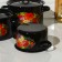 Set of pots "Zhostovo", 3 subjects: 1.5 l, 2.9 l, 4.5 l, enameled covers, induction