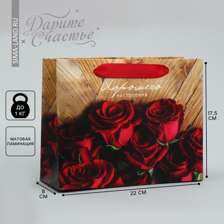 Gift package laminated, packaging, “good mood”, 22 x 17.5 x 8 cm