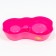 Double bowl with a bottle mount, 150/300 ml, 29.5x15 cm, pink