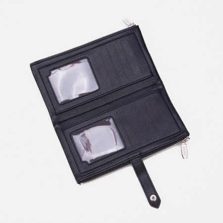 Women's wallet on the button, black color-2