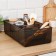 Optima, 11.5 l lid container for storage, 24.2 × 45 × 12.9 cm, brown color