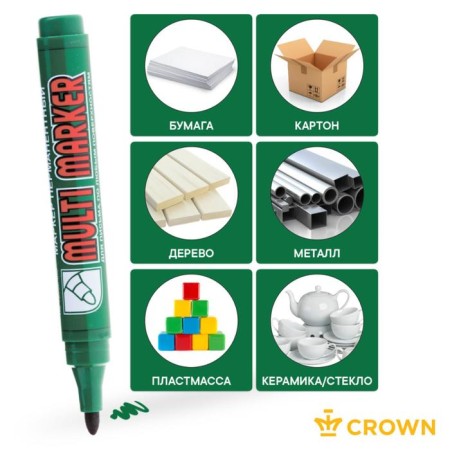 Permanent marker 3.0 mm, Crown Multi Marker, Green-2
