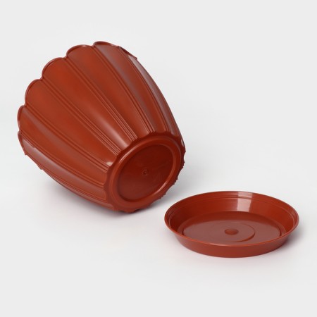 Pot for flowers with a pallet 2.1l d16.5cm H14.8 cm "chrysanthemum", tiracot color-3