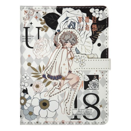 Gift notebook, A6, 100 sheets, a colored block, with a curly knife on a magnet, "anime", mix-2