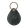 Leather keychain for a car key, label, drop, genuine leather, green, deer