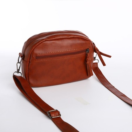 Cross-Bodi Bag on a zipper, brown color-2