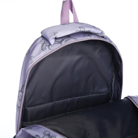 School backpack of textiles on lightning, 4 pockets, lilac color-5