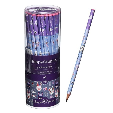 Pencil Chernographic 2 mm Happy Graphix "Circus. Lama", NV, three -sided