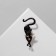 Brooch "Cat" grace, black color in gold