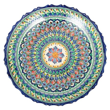 Largan Rishtan ceramics "Patterns", 42 cm, blue, corrugated-4