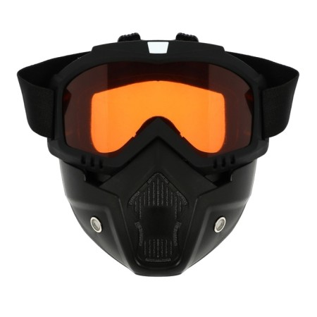 Mask glasses for motor vehicles, collapsible, orange glass, black color black-2