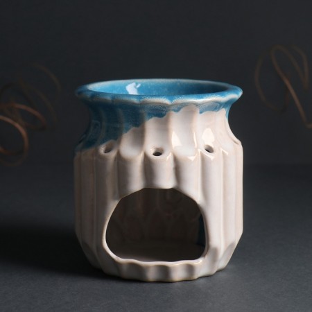 Aroma lamp ceramics "Greek amphora" Blue 9x9x9.5 cm-3