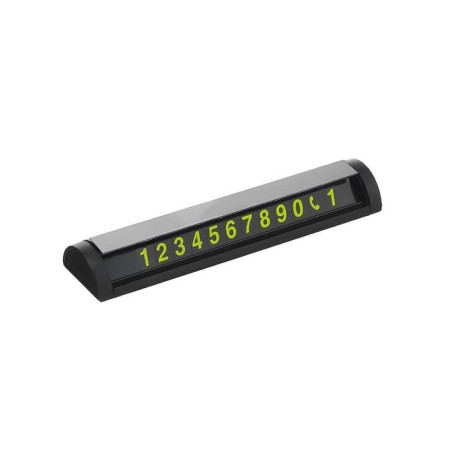 Cartage plate, for a phone number with a lid, black