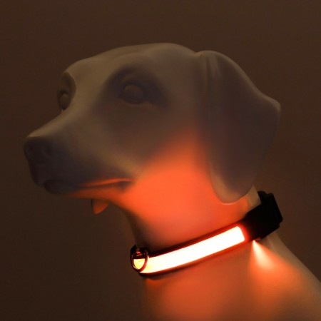 Collar with flash lighting 3 lumineshes, size XL, Osh 52-60 x 2.5 cm yellow-1
