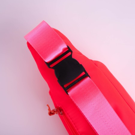 Lightning waist bag, 2 pockets, coral color-3
