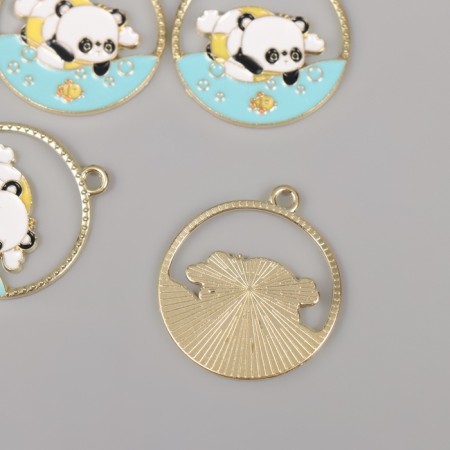 Decor for creativity metal, enamel "Pandochka in the sea" 2.8x2.5 cm-1