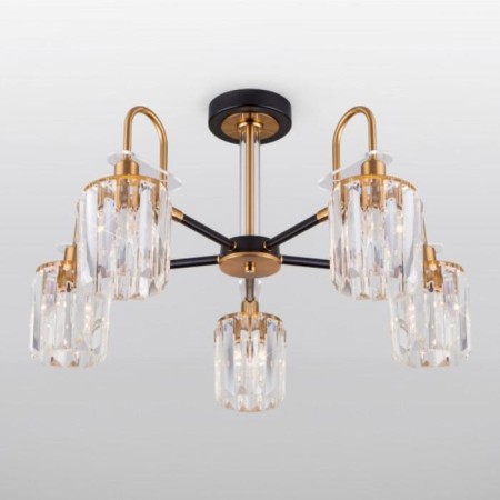 Tenia chandelier, 5x60W E14, bronze color, black