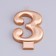Candle for the Cake "European Giant", a number 3, 7 cm, pink gold