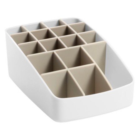Organizer for storage, 17 sections, white/beige color