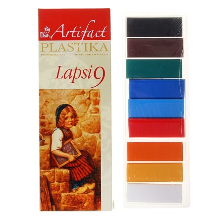 Set of plastic - polymer clay, Lapsi, 9 colors of 20 g