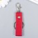 A keychain metal to leatherette with carbine "strap - bright" 7.5x3.2 cm