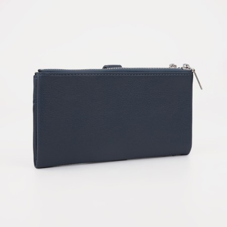 Women's wallet on the button, blue color-1