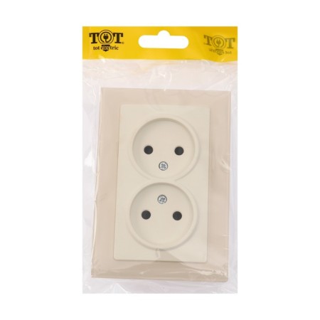 Double Tot Matte Glass, 10 A, hidden, without salary, glass, beige-4